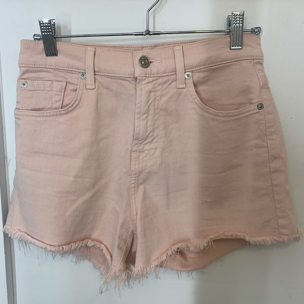 7 For All Mankind denim pink shorts